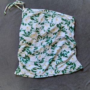 Lime Ricki One Shoulder Ruched Sides Tankini Top, sz XL